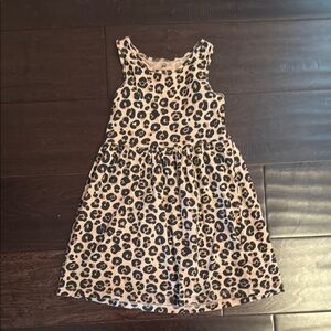H&M Cotton Sleeveless Black and Tan Leopard Print Kids Dress! Size 3T/4T